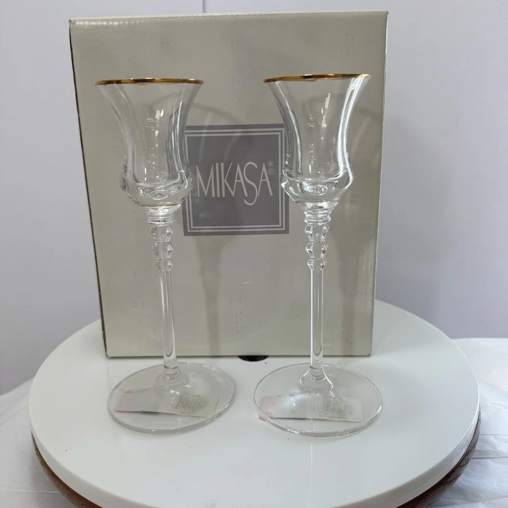 Mikasa - Sonata Gold - Candle Sticks. 7 1/4